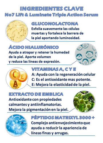 No7 Lift & Luminate Suero Facial De Triple Acción 30ml