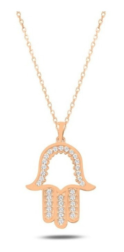 Collar De Plata 925, Mano De Fatima Cristales Estambul Joya Color Coral