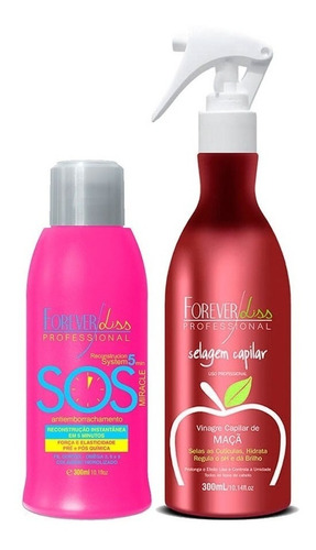 Kit Forever Liss - Vinagre De Maçã + Sos Reconstrutor 300ml