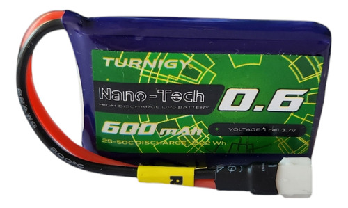 Turnigy 600mah Nano-tech 3.7v Lipo Battery 25c-50c