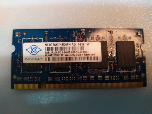 Memoria Ram Ddr2 1gb Pc2-6400s Nanya Laptop
