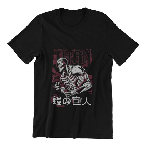 Polera Unisex Attack On Titan Anime Red Algodon Estampado