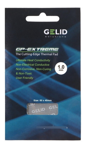Pad Térmico Gelid Gp-extreme Tp-gp01-b 80x40x1mm 12w/mk Color Gris Oscuro