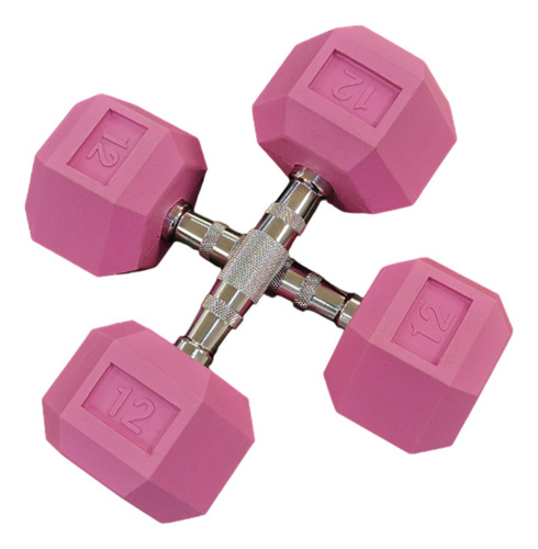 Par De Mancuernas Hexagonales Fitness Para Ejercicio 12 Lb