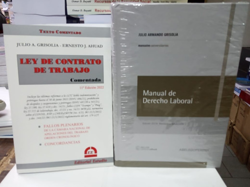 Combo Manual Laboral + Ley De Contrato De Trabajo Grisolia