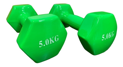 Imagen 3 de 5 de Set X 2 Mancuernas Encauchetadas Vinilo 5 Kg / 10 Lb