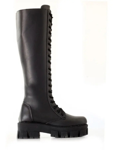Borcegos Mujer Caña Alta Con Cordones Plataforma Altos Botas | Envío gratis