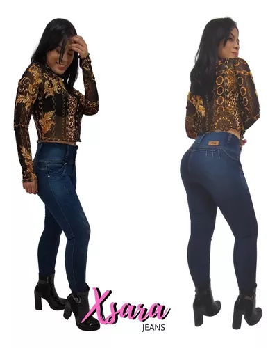 Jeans Rotos Levanta Cola Mujer Tiro Alto Gruesos Push Up