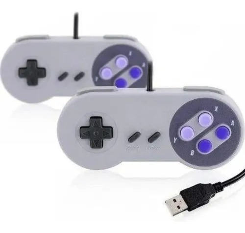 2 Controle Joystick Usb Retro Compatível Com Pc Mac Windows