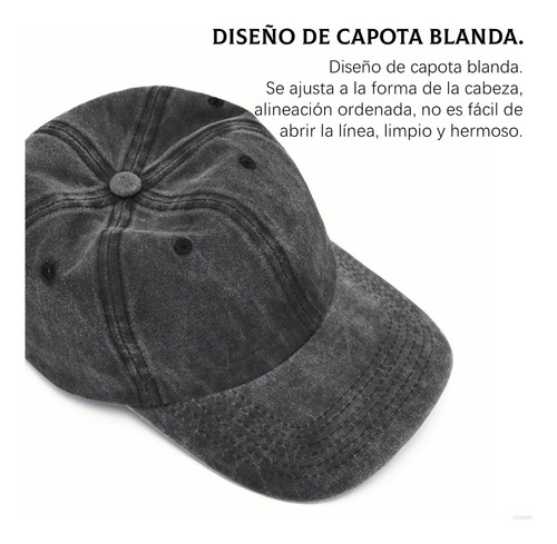 A, 4pz Gorra Béisbol Vintage Algodón Con Sólido Color