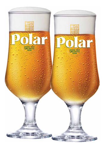 Taça De Cerveja Polar 370ml 2 Pçs Cor Incolor