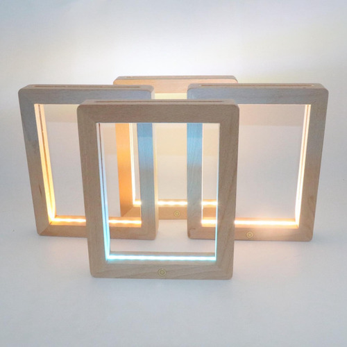 Para Marco De Fotos De Madera Marco De Fotos Led Luz De