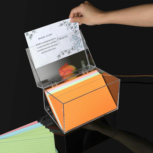 Caja De Tarjeta De Índice Acrílico Transparente De 5 X 8 Pul