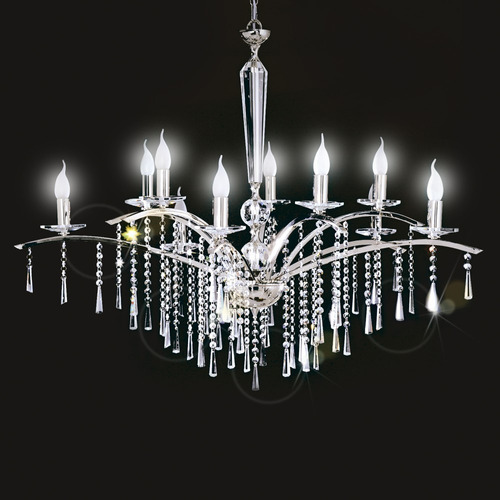 Colgante Moderno Araña Salome Caireles Cristal 10 Luces Led