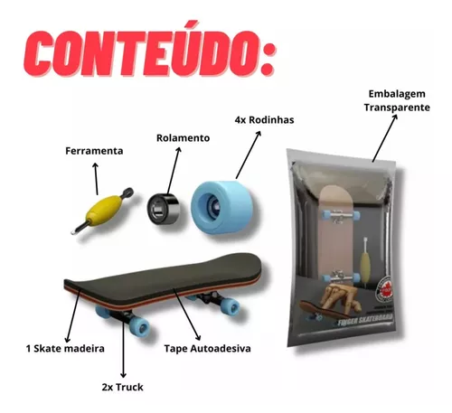 Fingerboard Profissional De Madeira Skate Dedo