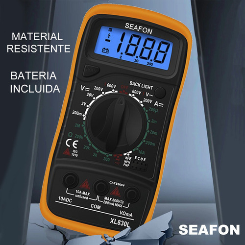 Imagen 2 de 8 de Multimetro Digital Profesional Xl830l