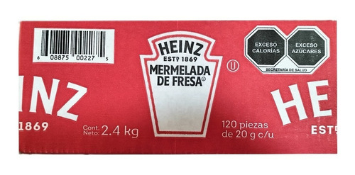 Mermelada De Fresa Heinz Con 120 Piezas De 20 Grs