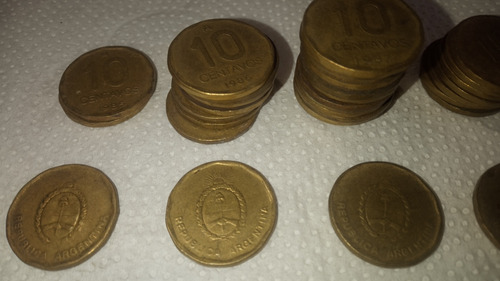 Monedas Argentinas De 10 Ctvs De Austral ( 36 Unidades )