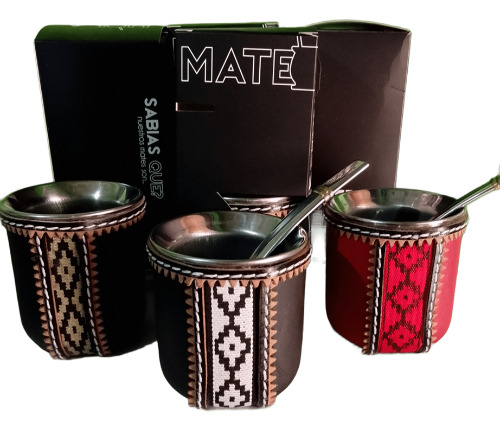Mate Imperial Nueva Edición | Cuero Y Acero Inoxidable Negro Mate Imperial Forrado