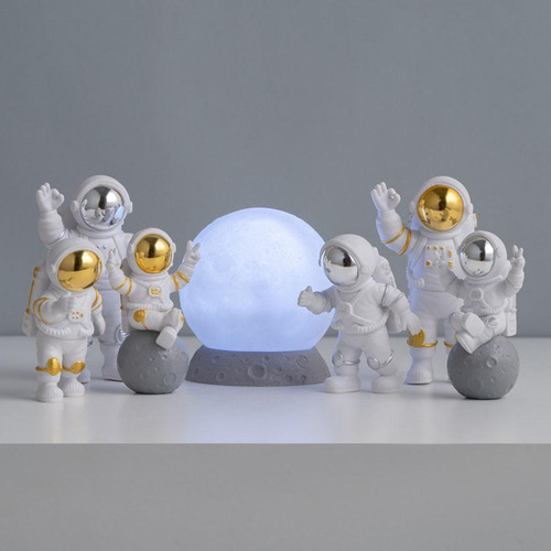 2x 4pcs Astronauta Estatuilla Estatua Astronauta Escultura