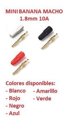 Conector Banana 1.8mm 10 A Varios Colores Disponibles