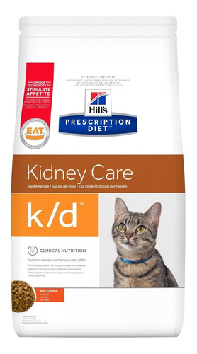 Alimento Hill's Prescription Diet Kidney Care Feline k/d para gato adulto sabor pollo en bolsa de 1.5kg