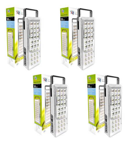 Pack 4 Luces Luz De Emergencia 30 Leds Slt 15hrs Autonomo