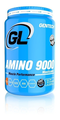 Amino 9000 Gentech 160 Tab Masticables Aminoacidos Premium