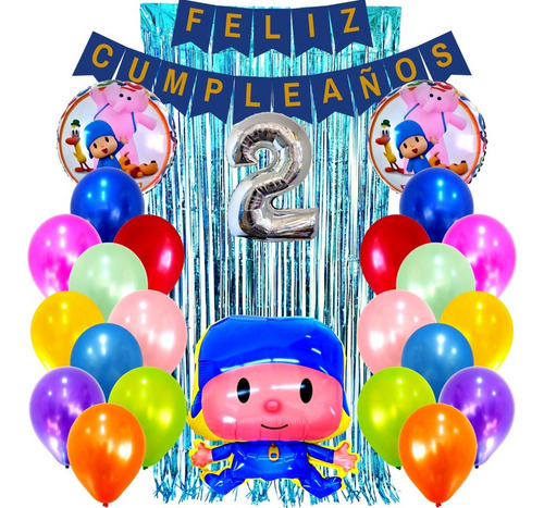 Combo Kit Deco Fiesta Globos Pocoyo N°3