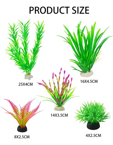 Decoraciones De Peces Helonizos, 10 Pcs 5 Plantas De De Del