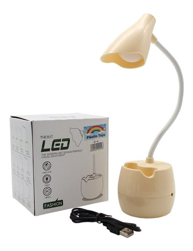 Imagen 1 de 7 de Lámpara Led Portacelular Buró Escritorio Lapicero Recargable Usb Colores Luz Blanca Cuello Flexible Minimalista Qy-a2