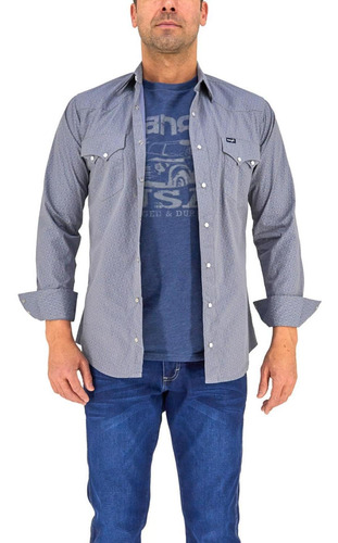 Camisa Vaquera Wrangler Hombre Manga Larga G01