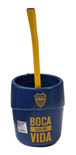 30 Mate Boca Juniors + Bombilla Disco Autolimpiante Regalo 