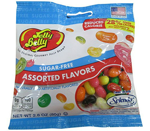 Paquete De 12 Bolsas De  Jelly Beans Sin Azúcar, Sabores Var
