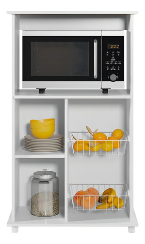 Armário Balcão Para Cozinha Com Fruteira NT 3075 Notavel 1 Porta Branco