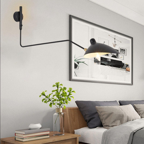 Lámpara De Lectura Moderna, Montaje En Pared, Brazo Largo