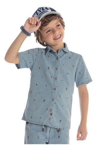 Camisa Infantil Camiseta Menino Jeans Trick Nick Tam 1 Ao 10