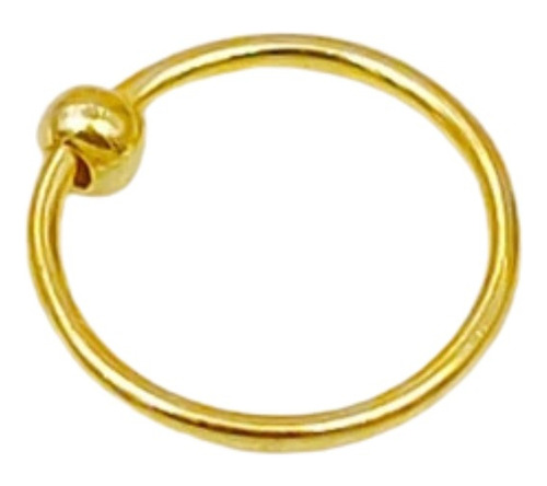 Piercing Nostril Argolla Nariz 9mm Plata Ley 925 Y Chapa Oro Color Dorado