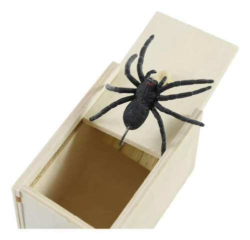Decoración De Halloween, Araña De Simulación, Caja De Madera