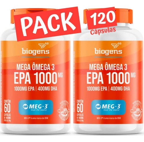 2x Epa 1000mg / Dha 400mg, Cert. Mag-3 120cps Biogens Kit