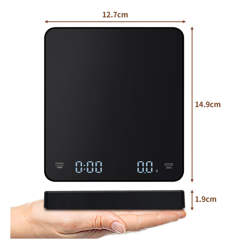 Báscula De Café Digital De 3kg Con Temporizador Cocina