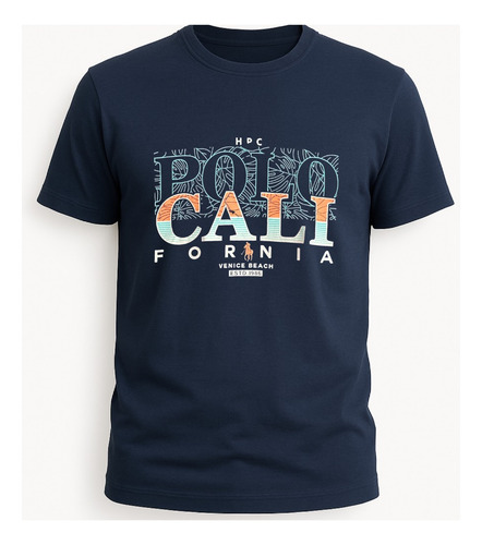Playera Estampada Polocalifornia Comoda Hombre Estilo Casual