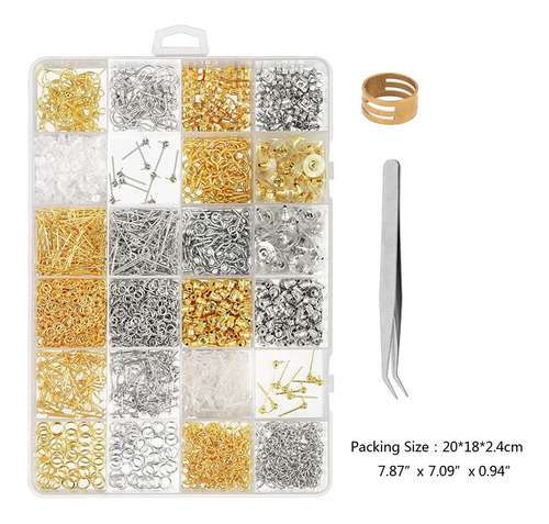 Imagen 2 de 3 de Kit De Suministros De Fabricación De Aretes 2418 Piezas Piez