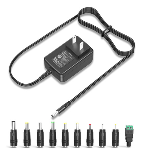 Adaptador De Corriente Ca A Cc De 18 W, 9 V, 2 A, 1 A, Con C