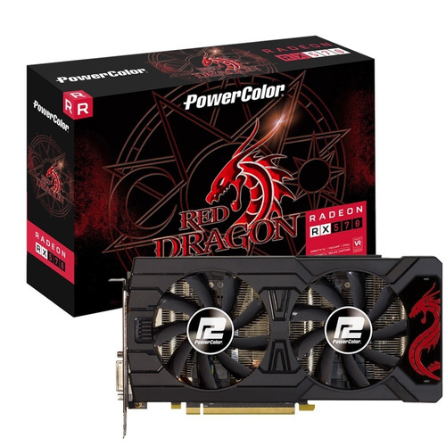 Placa De Vídeo Power Color Rx 570 4gb Red Dragon Oc 4gb Ddr5