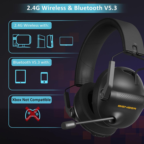 Auriculares Inalámbricos Para Juegos Senzer Sg600 Pro Con Mi