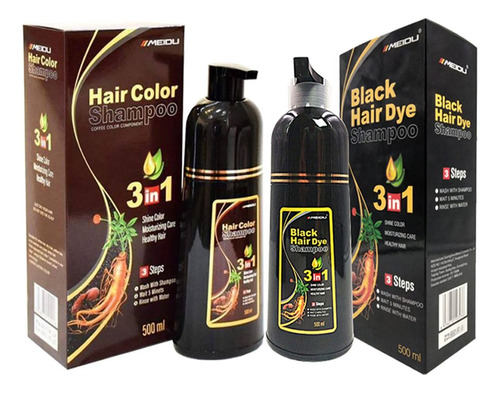 Shampo Cubre Canas Negro Y Marron