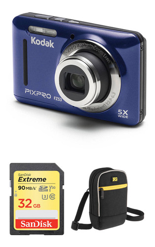 Kodak Pixpro Fz53 Digital Camara Con Accessory Kit (blue)
