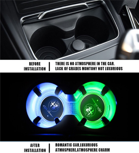 Portavasos Con Luz Led Con Sensor De Luz Mercedes - Amg
