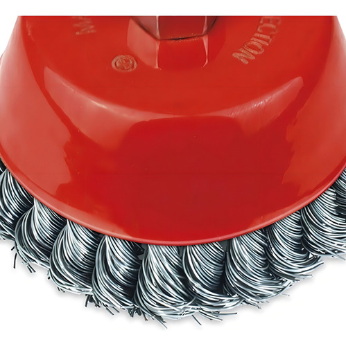 Escova De Aço Trançado Tipo Copo Com Rosca 60mm Trançado